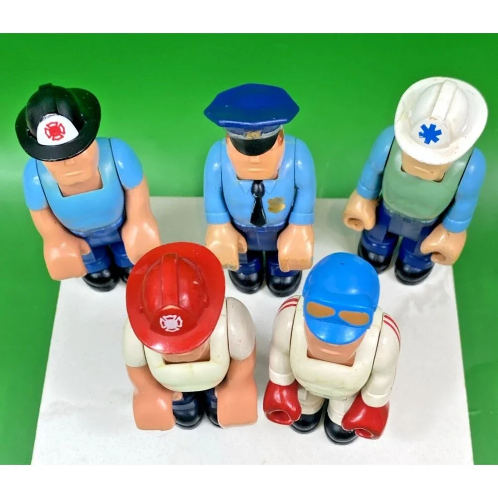 Lot of 5 Fisher Price Husky Helpers First Responders Produced 1978-1986